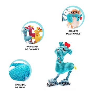 JUGUETE PERRO FELPA MA31116 RYBIU INFANTIL JIRAFA CELESTE - 3