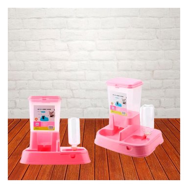 DISPENSADOR AGUA PERRO Y GATO MA31110 AUTOMÁTICO COLOR ROSADO Y PAPEL REGALO RYBIU - 2