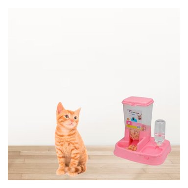 DISPENSADOR AGUA PERRO Y GATO MA31110 AUTOMÁTICO COLOR ROSADO Y PAPEL REGALO RYBIU - 3