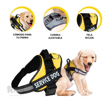 ARNÉS PERROS MA30971 RYBIU SOPORTE CANINO TALLA S DE COLOR AMARILLO Y+STICKERS