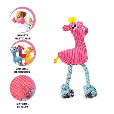 PELUCHE FELPA PERRO Y GATO MA31117 RYBIU JIRAFA ROSADO - 3