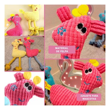 PELUCHE FELPA PERRO Y GATO MA31117 RYBIU JIRAFA ROSADO - 5