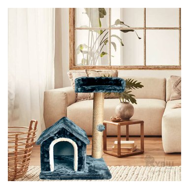 CENTRO ENTRETENIMIENTO GATO MA31118 RYBIU GYM CASA CON DOS NIVELES AZUL Y AGENDITA