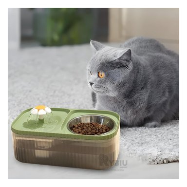 BEBEDERO PERRO Y GATO MA31406 FUENTE Y AGUA COLOR VERDE Y AGENDITA RYBIU