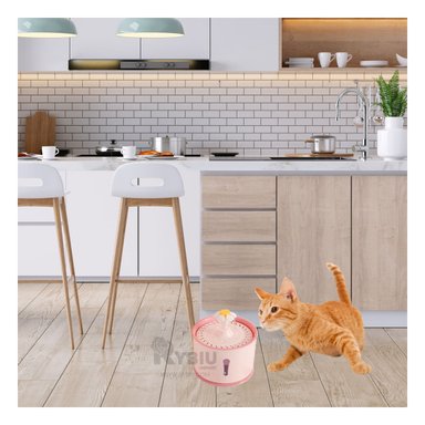 BEBEDERO PERRO Y GATO MA31410 FUENTE EFICAZ MASCOTA COLOR ROSADO Y AGENDITA RYBIU