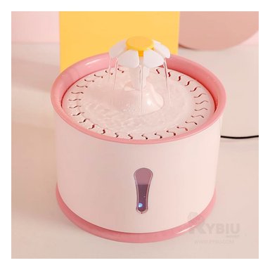 BEBEDERO PERRO Y GATO MA31410 FUENTE RESISTENTE AGUA CIRCULAR PET COLOR ROSADO RYBIU