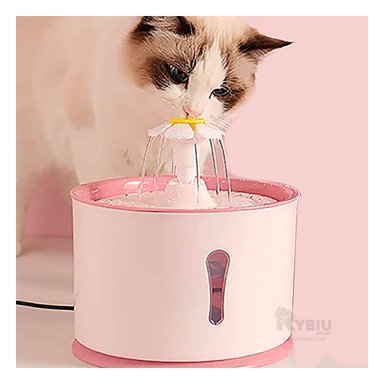 BEBEDERO PERRO Y GATO MA31410 FUENTE AGUA CIRCULAR PET ROSADO Y PAPEL REGALO RYBIU