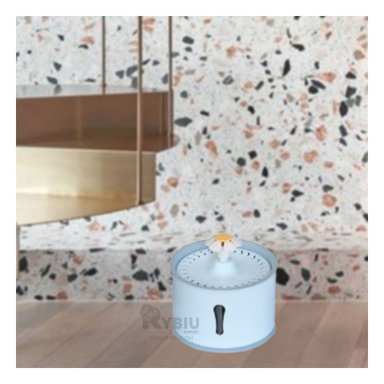 BEBEDERO PERRO Y GATO MA31412 FUENTE AGUA CIRCULAR CELESTE GRIS RYBIU