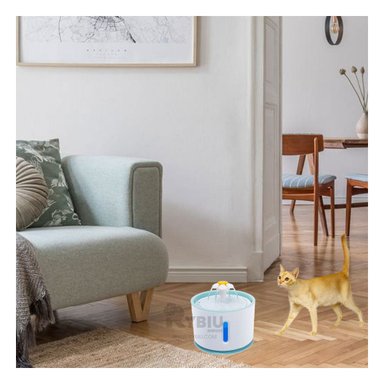 BEBEDERO PERRO Y GATO MA31414 FUENTE AGUA LAVABLE MASCOTA COLOR BLANCO CELESTE RYBIU