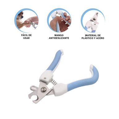 CORTAUÑAS PERRO Y GATO RYBIU MA31094 PET CON LIMA Y MANGO CURVO CHICO DE AZUL - 3