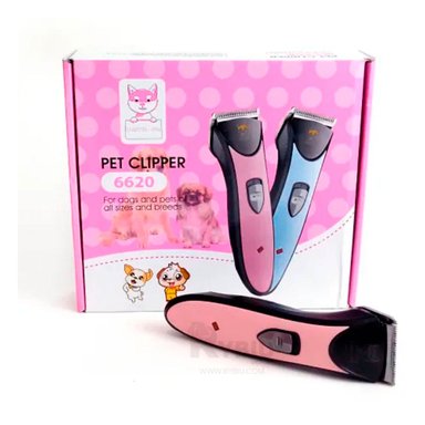 KIT PELUQUERÍA PERRO Y GATO RYBIU MA31080 CORTA PELO RESISTENTE Y COMPACTO ROSADO + STICKERS