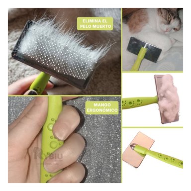 PEINE PERRO Y GATO RYBIU MA31225 TA PORTATIL PET PARA PELO TONO VERDE + AGENDITA - 2