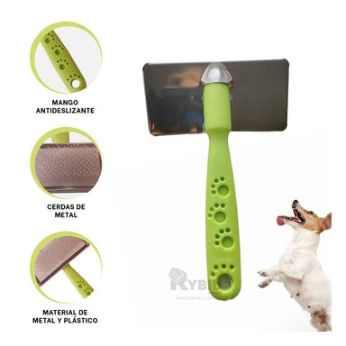 PEINE PERRO Y GATO RYBIU MA31225 TA PORTATIL PET PARA PELO TONO VERDE + AGENDITA - 3