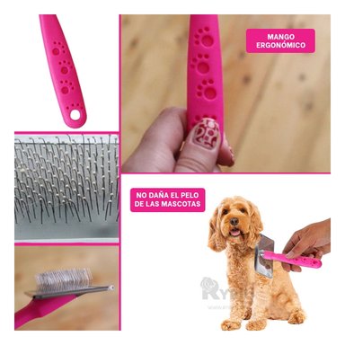 PEINE PERRO Y GATO RYBIU MA31226 TA PORTATIL PET PARA PELO TONO VERDE + AGENDITA