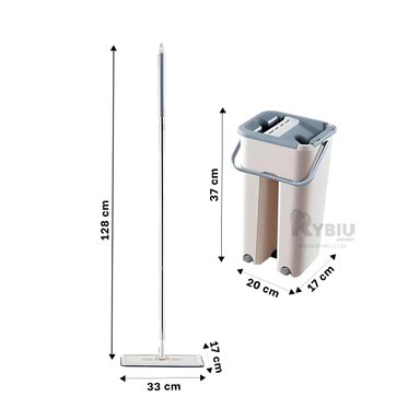 TRAPEADOR RYBIU HO30827 360 BALDE COLOR GRIS + AGENDITA - 5