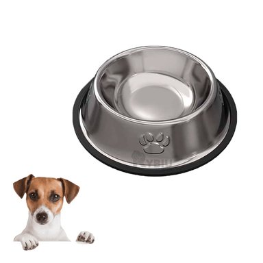 PLATO ACERO PERRO MA31273 MASCOTA DISEÑO HUELLAS TALLA XL RYBIU