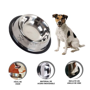 PLATO ACERO PERRO MA31276 VERSÁTIL FORMA HUELLA TALLA XXXL Y PAPEL REGALO RYBIU