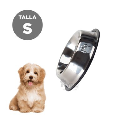 PLATO ACERO PERRO Y GATO MA31272 MASCOTA DISEÑO HUELLAS TALLA S RYBIU