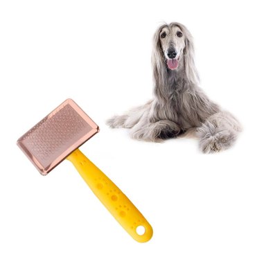 PEINE PERRO Y GATO RYBIU MA31227 TA VERSATIL Y DURADERO AMARILLO + STICKERS - 3