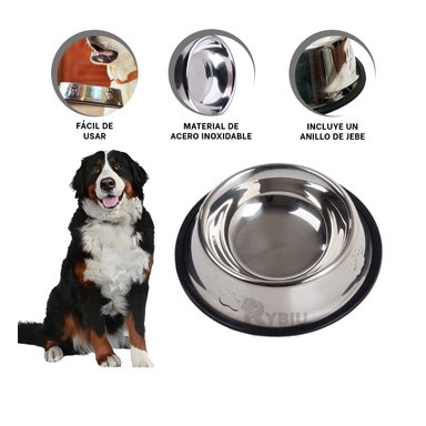 PLATO ACERO PERRO MA31276 MASCOTA DISEÑO HUELLAS TALLA XXXL RYBIU