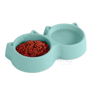 PLATO GATO MA31285 DOBLE COMPARTIMIENTO CELESTE Y AGENDITA RYBIU