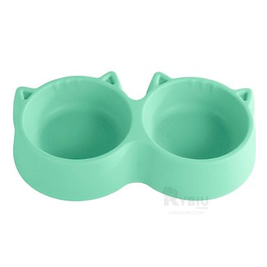 PLATO GATO MA31286 DOBLE COMPARTIMIENTO VERDE Y AGENDITA RYBIU - 4