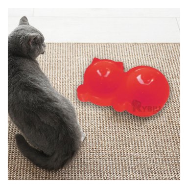 PLATO GATO MA31289 DOBLE COMPARTIMIENTO ROJO Y AGENDITA RYBIU