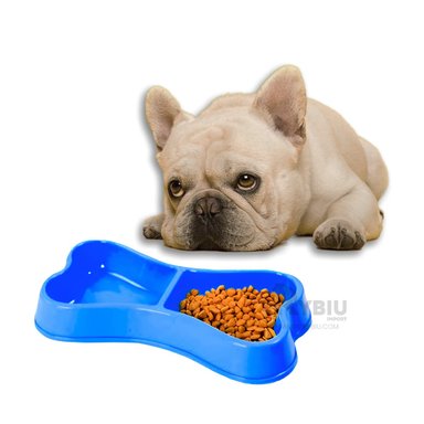 PLATO PERRO Y GATO MA31291 DOBLE COMPARTIMIENTO MASCOTA AZUL Y AGENDITA RYBIU