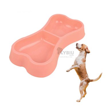 PLATO PERRO Y GATO MA31293 DOBLE COMPARTIMIENTO PET ROSADO Y AGENDITA RYBIU