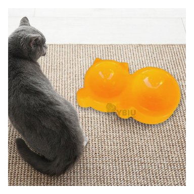 PLATO GATO MA31287 DUO COMPACTO OREJAS COLOR AMARILLO Y STICKERS RYBIU