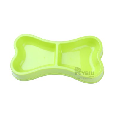 PLATO PERRO Y GATO MA31294 DOBLE FORMA HUESO ANCHO PET COLOR VERDE RYBIU