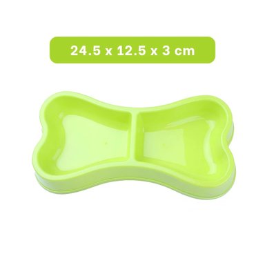 PLATO PERRO Y GATO MA31294 DOBLE FORMA HUESO ANCHO PET COLOR VERDE RYBIU - 4