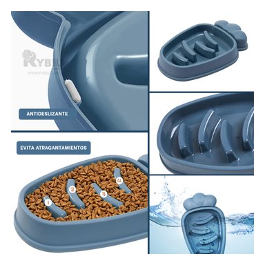 PLATO PERRO MA31312 MASCOTA EFICAZ COLOR AZUL Y PAPEL REGALO RYBIU