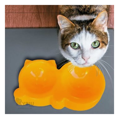 PLATO GATO MA31287 RESISTENTE DOBLE AMARILLO Y PAPEL REGALO RYBIU