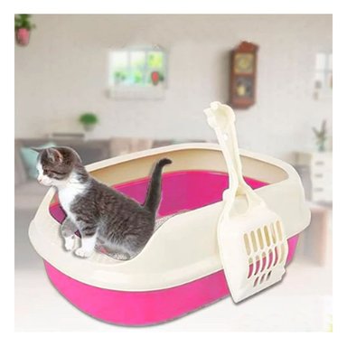 ARENERO GATO RYBIU MA30909 CON PALA COLADORA ROSADO + STICKERS - 5