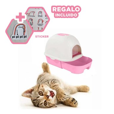 ARENERO GATO RYBIU MA30913 MODERNO DESCANSAR COLOR FUCSIA + STICKERS