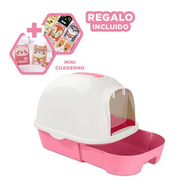 ARENERO GATO RYBIU MA30913 CON BANDEJA Y PALA FUCSIA + AGENDITA