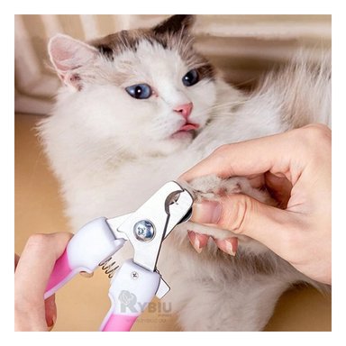 CORTAUÑAS PERRO Y GATO RYBIU MA31092 CORTA UÑAS PET CON LIMA UN MANGO CURVO ROSADO CHICO