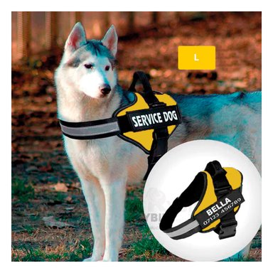 ARNÉS PERROS MA30957 RYBIU PECHERA SERVICE DOG TALLA L COMODO DE COLOR AMARILLO