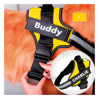 ARNÉS PERROS MA30957 RYBIU ATRACTIVO DE CAMINATA DE AMARILLO Y+STICKERS