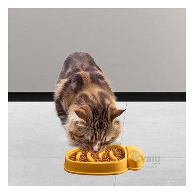 PLATO PERRO MA31315 DURADERO ANTIESTRÉS COLOR AMARILLO Y STICKERS RYBIU