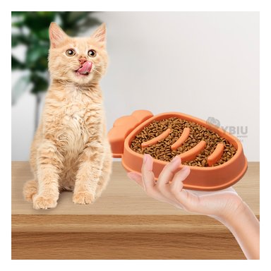 PLATO PERRO MA31314 DURADERO ANTIESTRÉS COLOR NARANJA Y STICKERS RYBIU