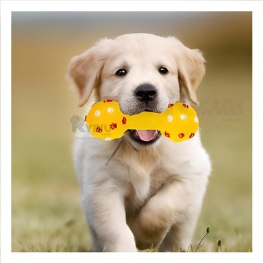 JUGUETE PERRO MA31134 RYBIU HUESO DIDACTICO AMARILLO Y PAPEL DE REGALO