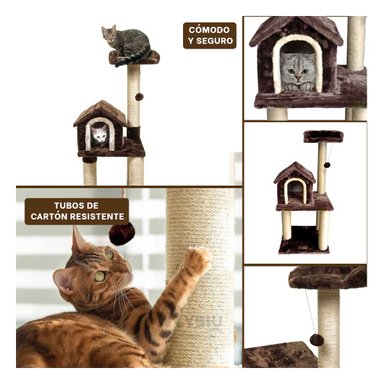 GYM GATO MA31129 RYBIU DE CASA DIDACTICO DE 3 PISOS MARRON