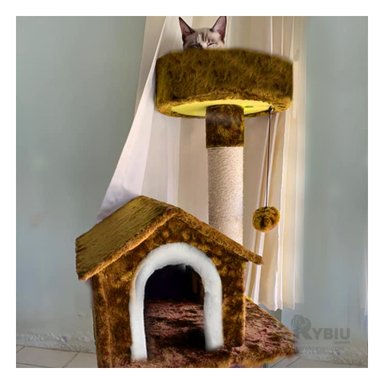 GYM GATO MA31122 RYBIU PARA ENTRETENER FELINO MOSTAZA Y PAPEL DE REGALO