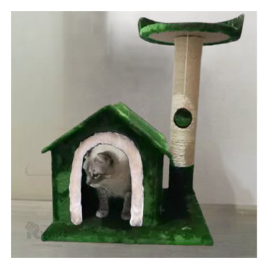 GYM GATO MA31124 RYBIU DE DOS PISOS PARA MICHIS VERDE Y STICKERS