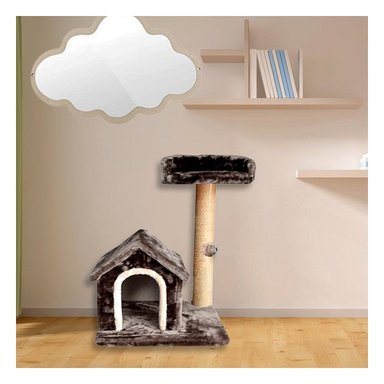 CASA GATO MA31119 RYBIU GYM FELINO DE DOBLE PISO TONO GRIS Y PAPEL DE REGALO - 3