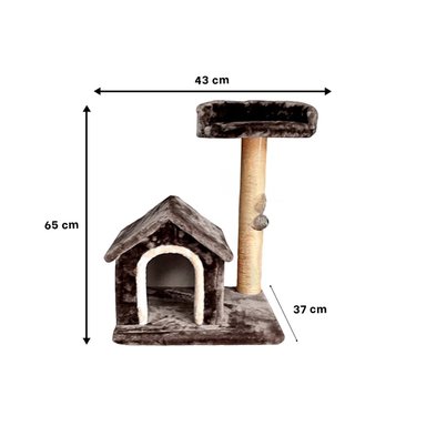 CASA GATO MA31119 RYBIU GYM FELINO DE DOBLE PISO TONO GRIS Y PAPEL DE REGALO - 4