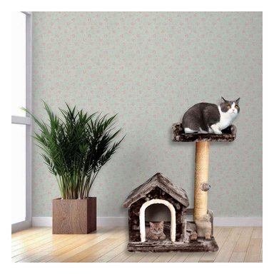 CASA GATO MA31119 RYBIU GYM FELINO DE DOBLE PISO TONO GRIS Y PAPEL DE REGALO - 5