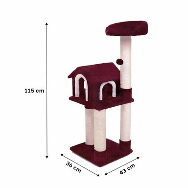 GIMNASIO GATOS MA31128 RYBIU CASA ESPACIOSO DE 3 PISOS EN COLOR GUINDA - 4
